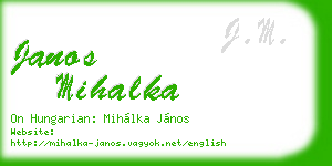 janos mihalka business card